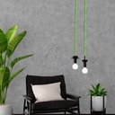 Braided Cable Coated in Silk Effect Fabric Green Sprout Color
