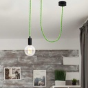 Braided Cable Coated in Silk Effect Fabric Green Sprout Color