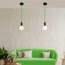 Braided Cable Coated in Silk Effect Fabric Green Sprout Color