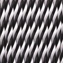 Braided cable coated in silk effect fabric - Black and white - One meter