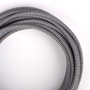 Cable Eléctrico Redondo Recubierto en tejido Efecto Seda ZigZag, Blanco & Negro