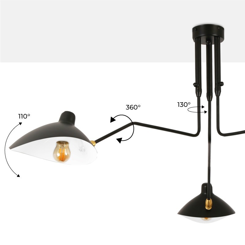 Design ceiling lamp "Muller" - 3xE27