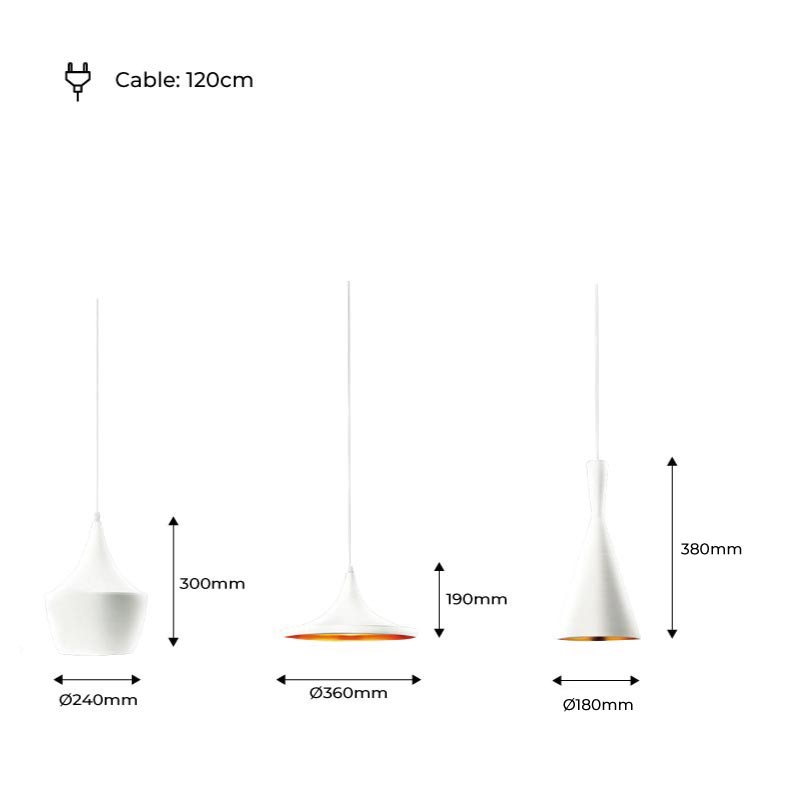 Kit of 3 Nordic pendant lamps "SOLVANG - HELGA - KOLDING".