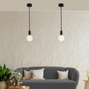 Onyx Tweed Cotton Coated Round Electrical Cable Black color