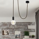 Braided Electrical Cable Coated in Silk Effect Fabric Brown Color
