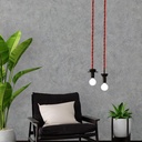 Braided electric cable in silk effect fabric Red color