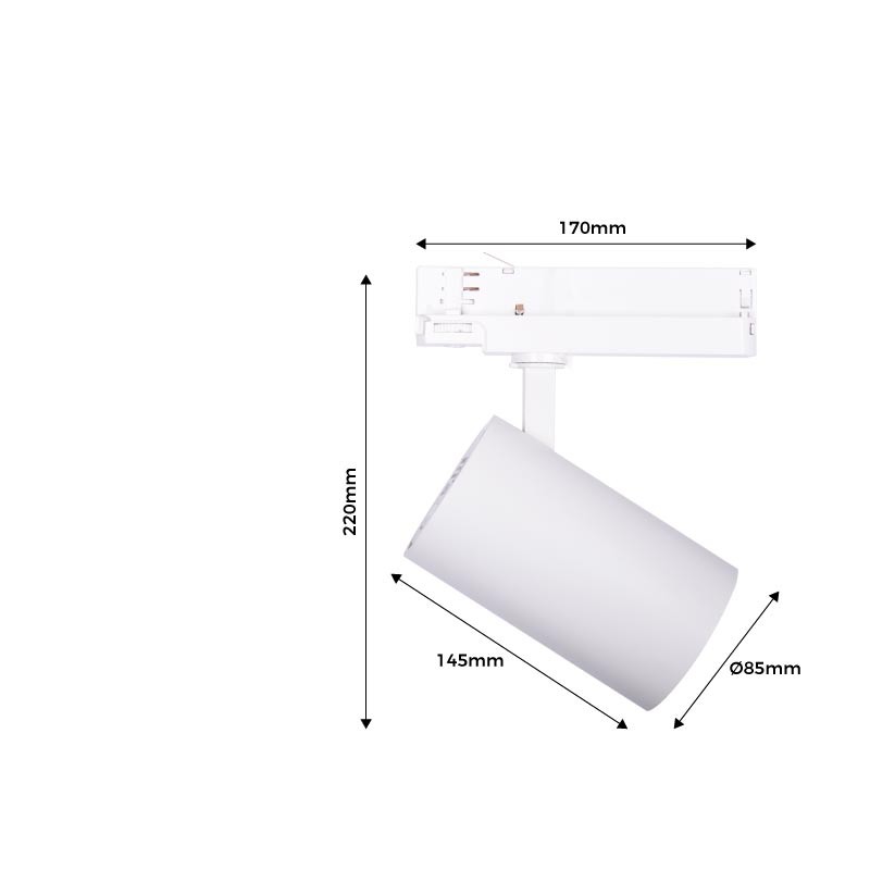 Three-phase 36W CCT Triac Dimmable LED track spotlight 36W CCT Triac Dimmable LED track light