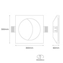 SIDEREUS" moon-shaped plasterboard lamp - 300x300 mm - 8.5 W