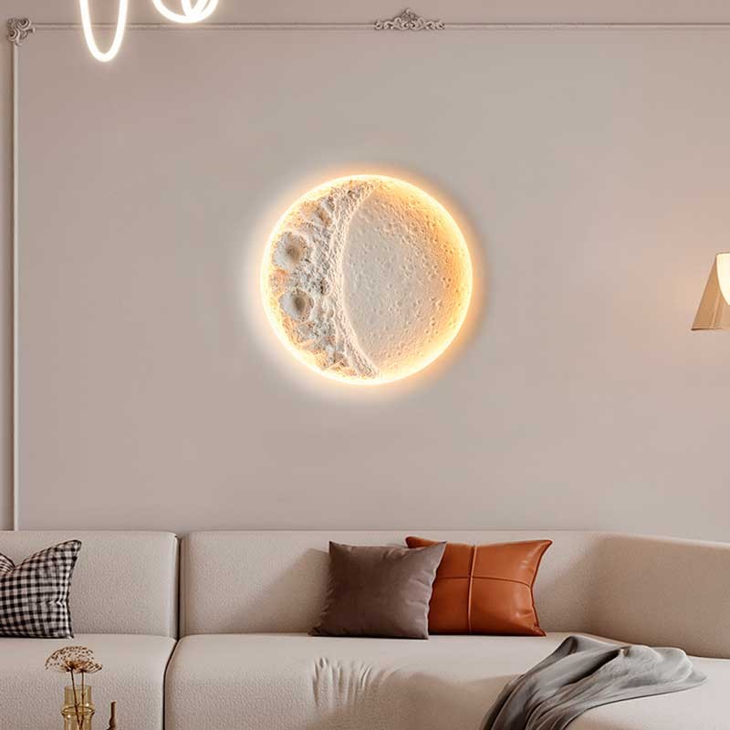 SIDEREUS" moon-shaped plasterboard lamp - 300x300 mm - 8.5 W