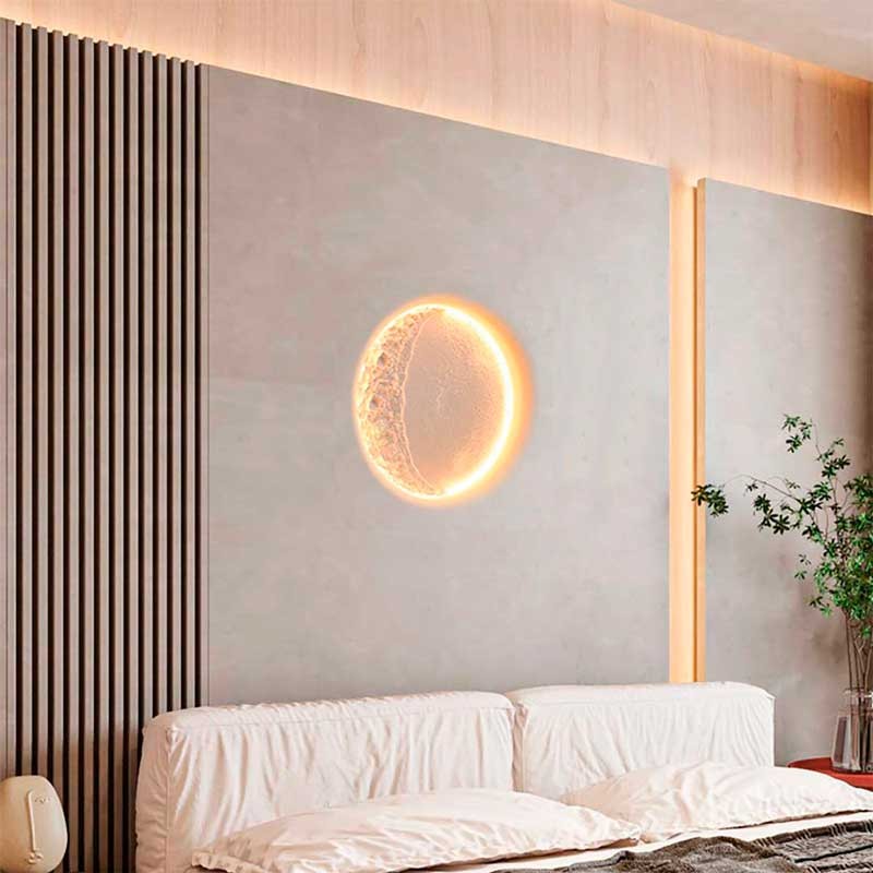 SIDEREUS" moon-shaped plasterboard lamp - 300x300 mm - 8.5 W