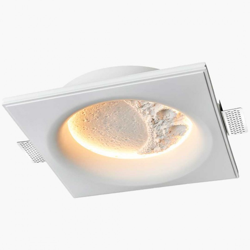 SIDEREUS" moon-shaped plasterboard integrated light - 600x600 mm - 17 W