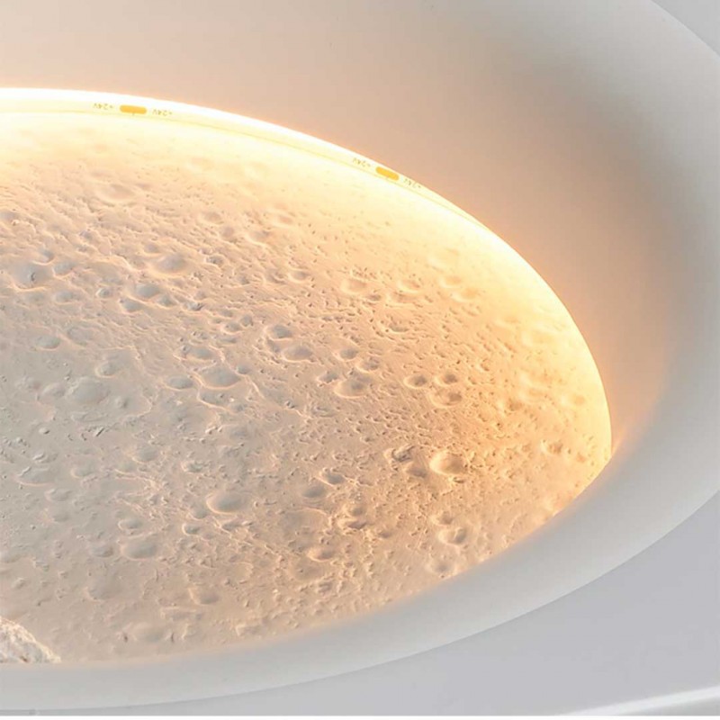 SIDEREUS" moon-shaped plasterboard integrated light - 600x600 mm - 17 W