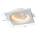 SIDEREUS" moon-shaped plasterboard integrated light - 600x600 mm - 17 W