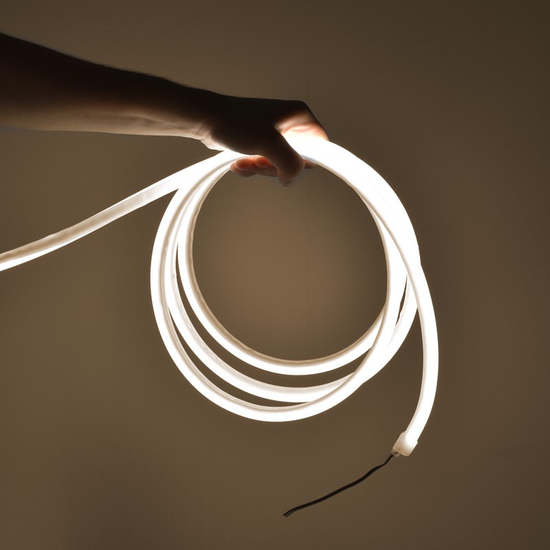 Flexible LED neon 24V DC - 12x12mm - 10 meters - Complete kit - 11W/m - IP67 - Vertical curvature
