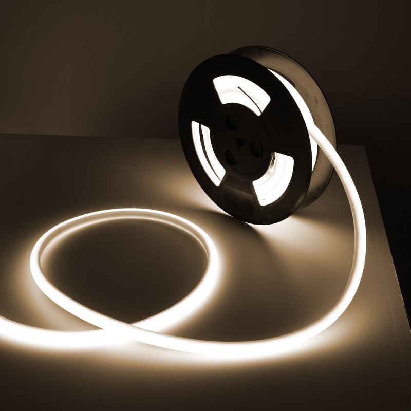 Flexible LED neon 24V DC - 12x12mm - 10 meters - Complete kit - 11W/m - IP67 - Vertical curvature