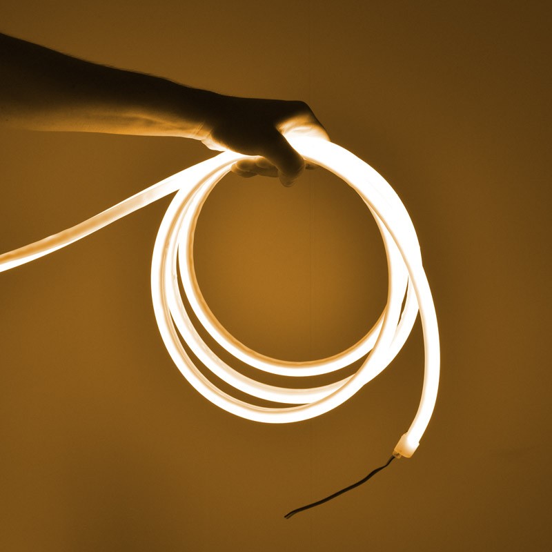 Flexible LED neon 24V DC - 12x12mm - 10 meters - Complete kit - 11W/m - IP67 - Vertical curvature