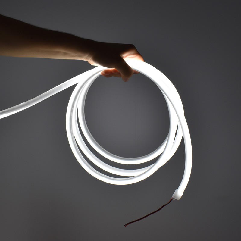 Flexible LED neon 24V DC - 12x12mm - 10 meters - Complete kit - 11W/m - IP67 - Vertical curvature