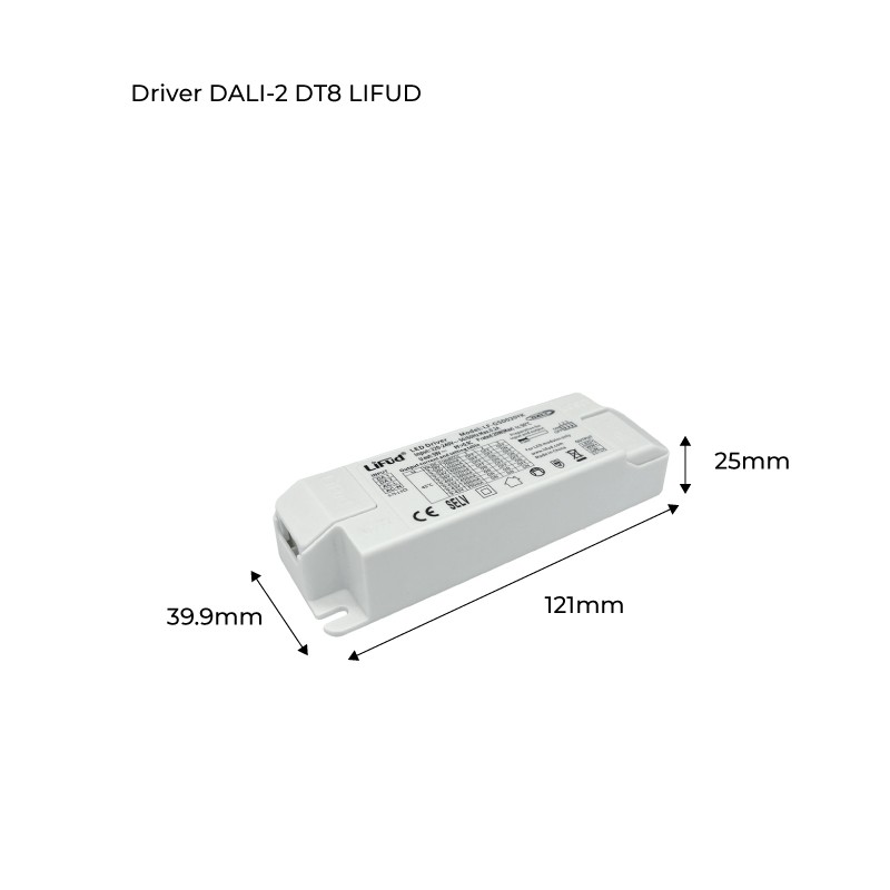 LIFUD dimmable DALI PUSH driver 9-42V 12W multicurrent (100-350mA) CCT2000-7000K
