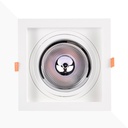 Square cardan type downlight ring for QR111 or AR111 bulb - Cutting 155 x 155 mm