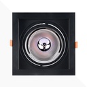 Square cardan type downlight ring for QR111 or AR111 bulb - Cutting 155 x 155 mm
