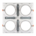 Square cardan type downlight ring for QR111 or AR111 bulb - Cutting 155 x 155 mm