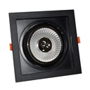 Square cardan type downlight ring for QR111 or AR111 bulb - Cutting 155 x 155 mm