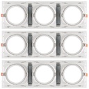 Square cardan type downlight ring for QR111 or AR111 bulb - Cutting 155 x 155 mm