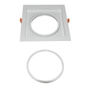 Square cardan type downlight ring for QR111 or AR111 bulb - Cutting 155 x 155 mm