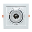 Square cardan type downlight ring for QR111 or AR111 bulb - Cutting 155 x 155 mm