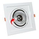 Square cardan type downlight ring for QR111 or AR111 bulb - Cutting 155 x 155 mm