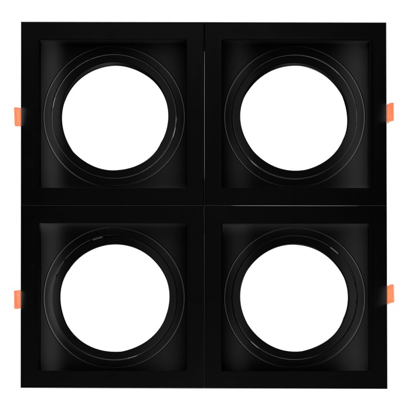 Square cardan type downlight ring for QR111 or AR111 bulb - Cutting 155 x 155 mm