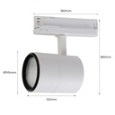 Three-phase LED track spotlight CCT 42W - CRI 95 - Integrated Philips Xitanium Driver
