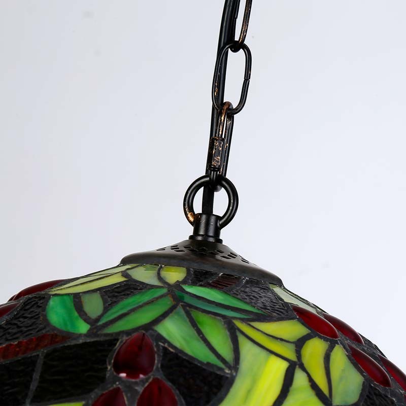 Tiffany-inspired pendant lamp with fruit mosaic in glass