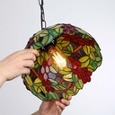 Tiffany-inspired pendant lamp with fruit mosaic in glass
