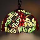 Tiffany-inspired pendant lamp with fruit mosaic in glass