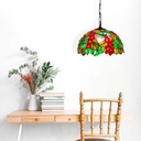 Tiffany-inspired pendant lamp with fruit mosaic in glass