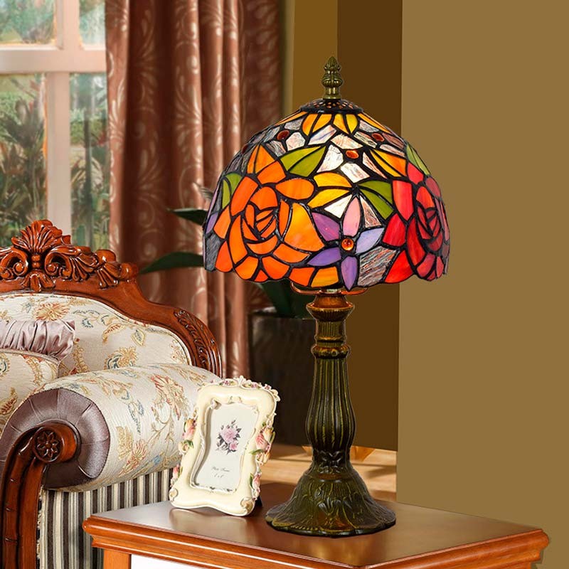 Tiffany" inspired table lamp with glass mosaic
