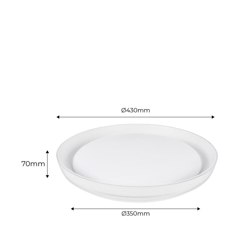 SMART RGBW and CCT circular surface mounted LED ceiling lamp with WIFI connection - 30W - IP20