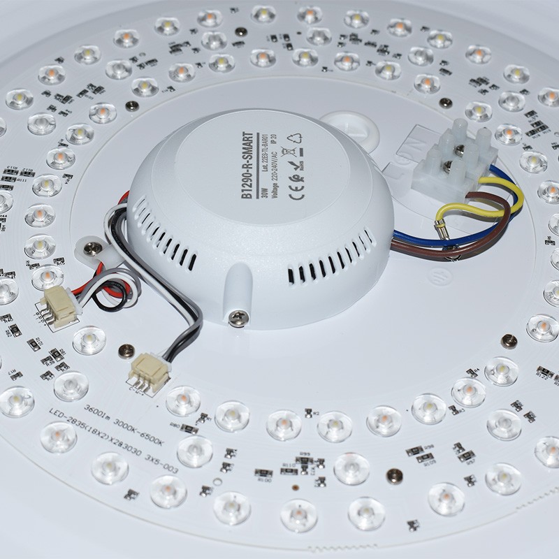 SMART RGBW and CCT circular surface mounted LED ceiling lamp with WIFI connection - 30W - IP20
