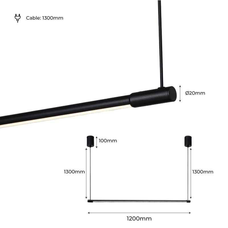 Linear pendant lamp "NICK" - 22W