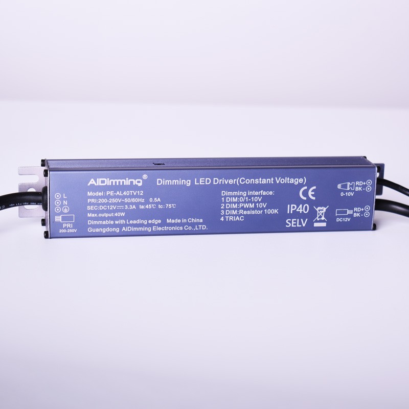 TRIAC DC 12V 3.3A 40W IP40 dimmable power supply TRIAC DC 12V 3.3A 40W IP40