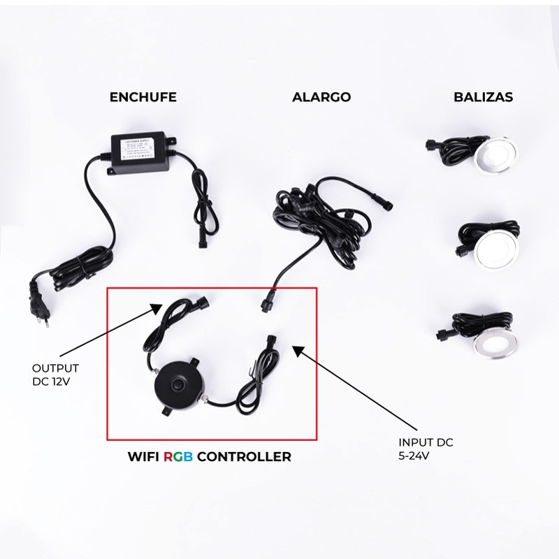 Wifi RGB controller for beacons 5-24V DC - 96W - IP67