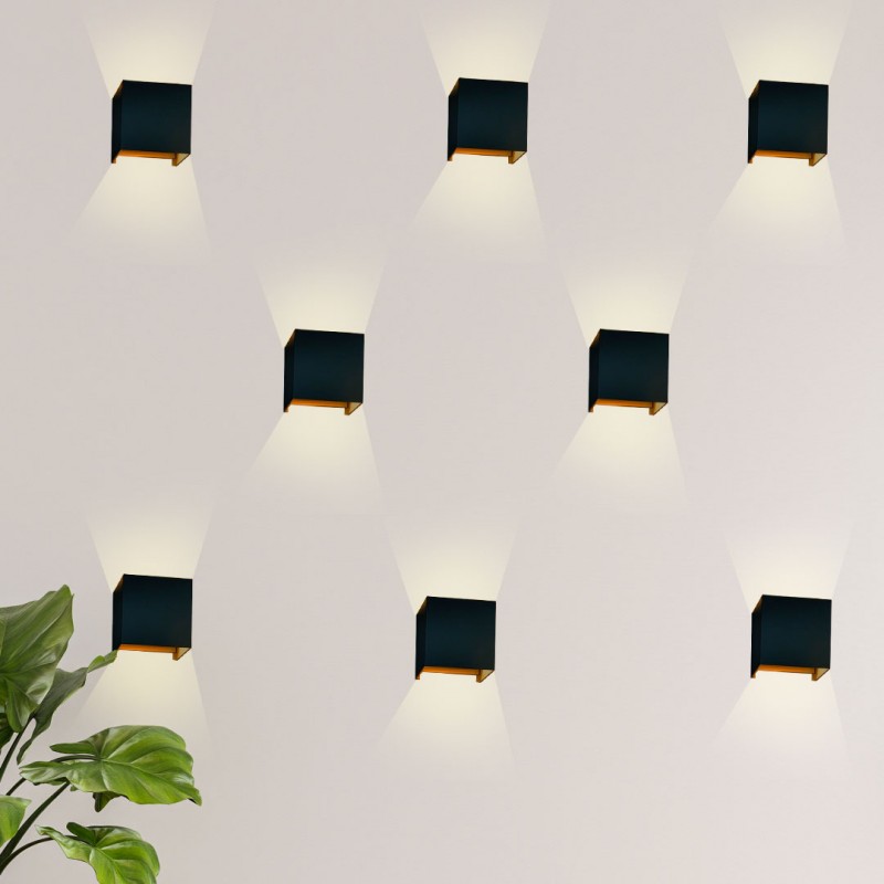 Pack of 8 wall sconces "KURTIN" 6W up and down dimmable light