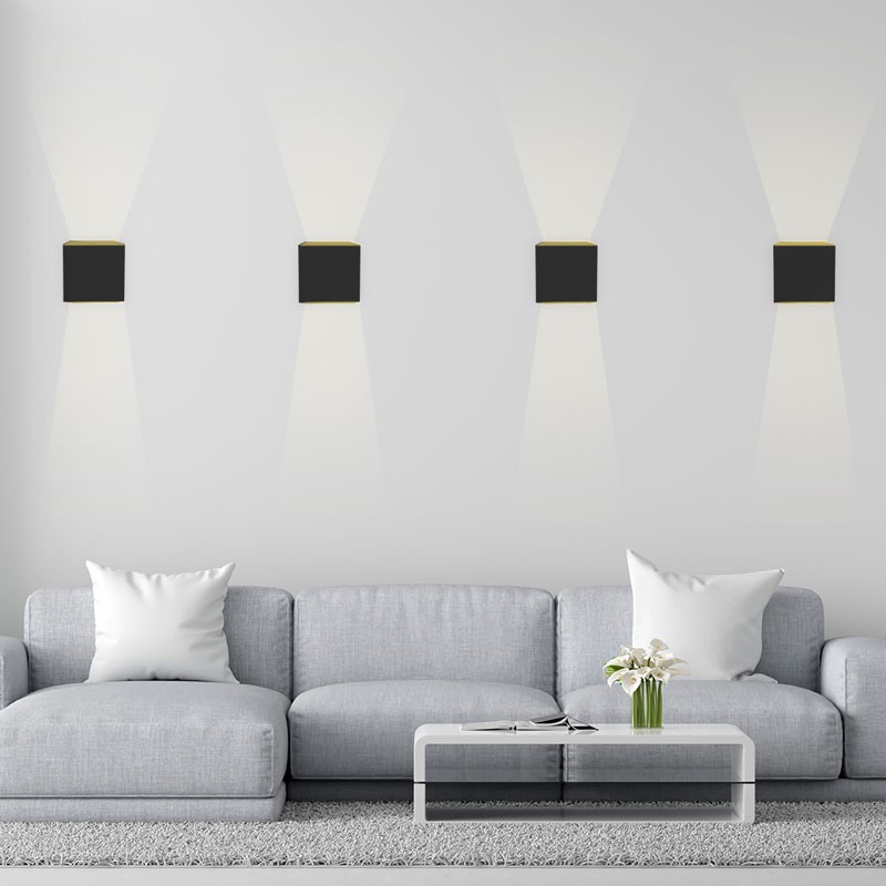 Pack of 8 wall sconces "KURTIN" 6W up and down dimmable light