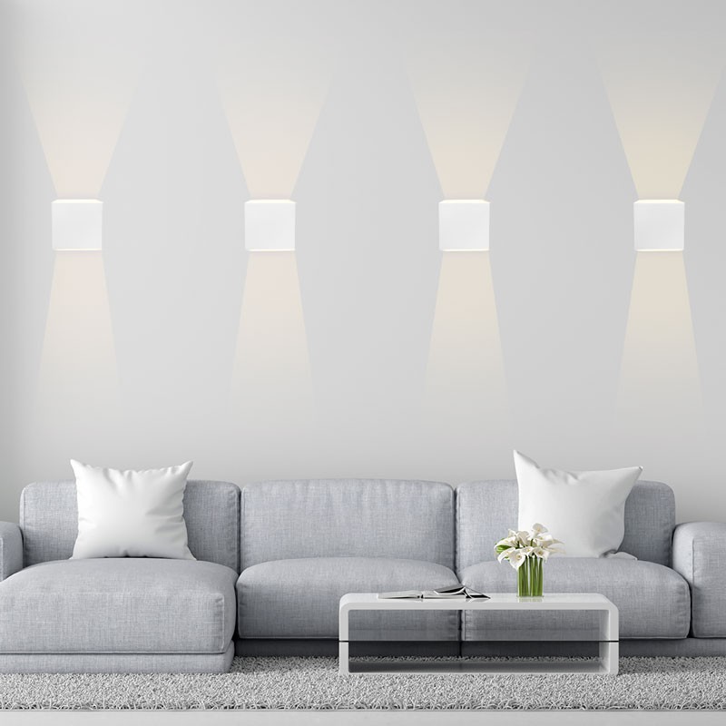 Pack of 8 wall sconces "KURTIN" 6W up and down dimmable light