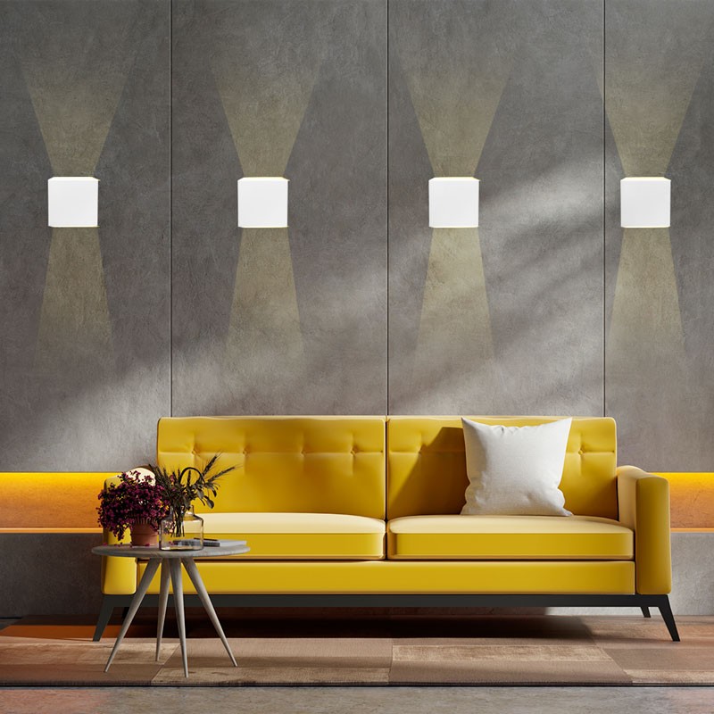Pack of 8 wall sconces "KURTIN" 6W up and down dimmable light