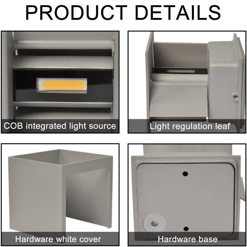 Pack of 8 wall sconces "KURTIN" 6W up and down dimmable light