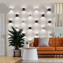 Pack of 8 wall sconces "KURTIN" 6W up and down dimmable light