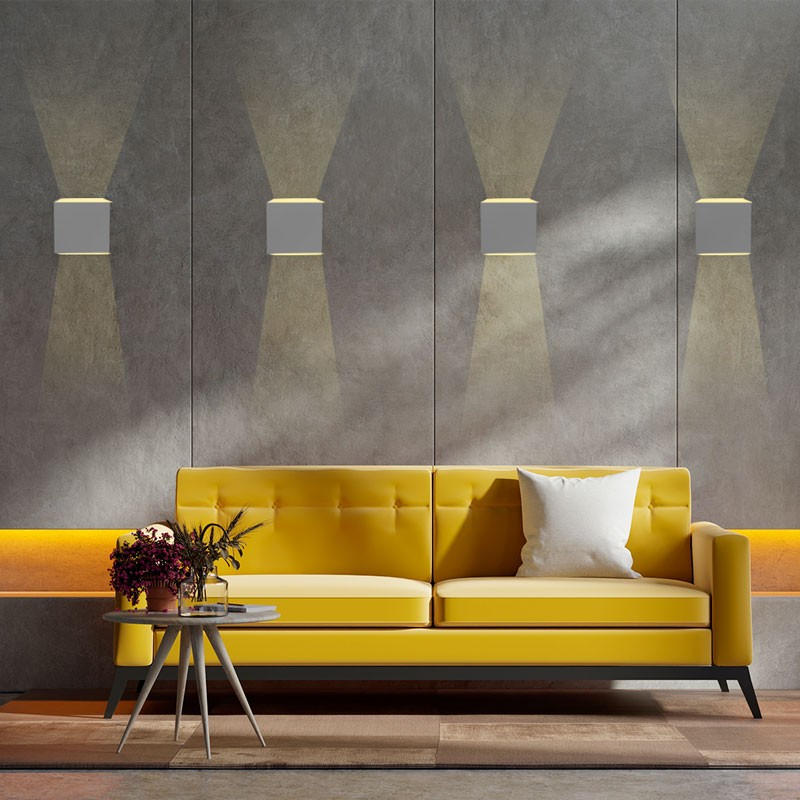 Pack of 8 wall sconces "KURTIN" 6W up and down dimmable light