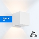 Pack of 8 wall sconces "KURTIN" 6W up and down dimmable light